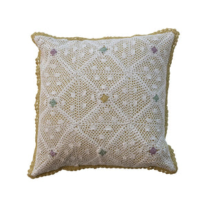 Recycled Cotton Crocheted Pillow