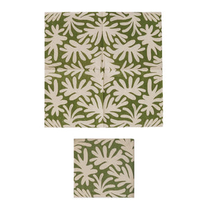 Paper Cocktail Napkins w/ Leaf Print