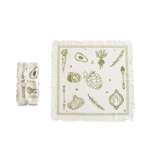 Cotton & Linen Vegetable Printed Napkin Set