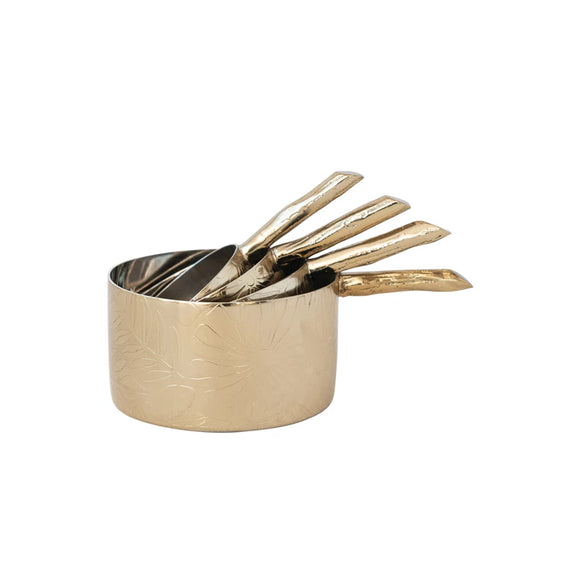 Stainless Steel Embossed Measuring Cup Set