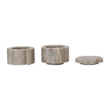 Stackable Scalloped Marble Pinch Pot Set