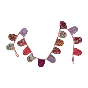 Hand-Embroidered Vintage Kantha Pennant Garland