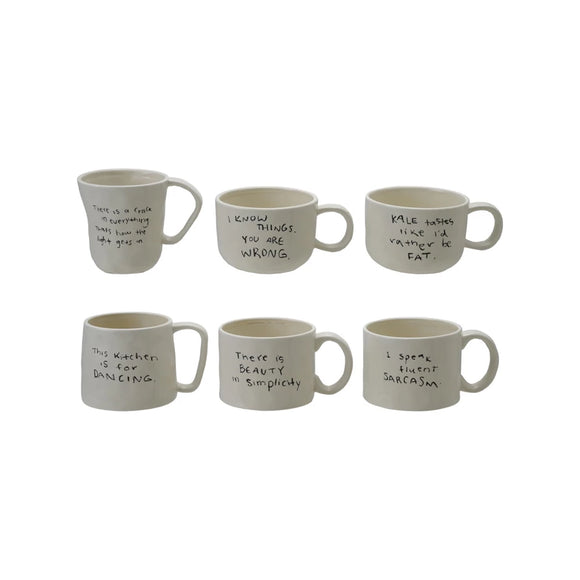 Organic Stoneware Mug w/ Sentiment