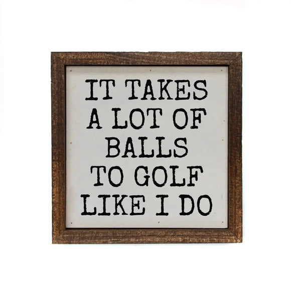 Golf Balls Framed Sign