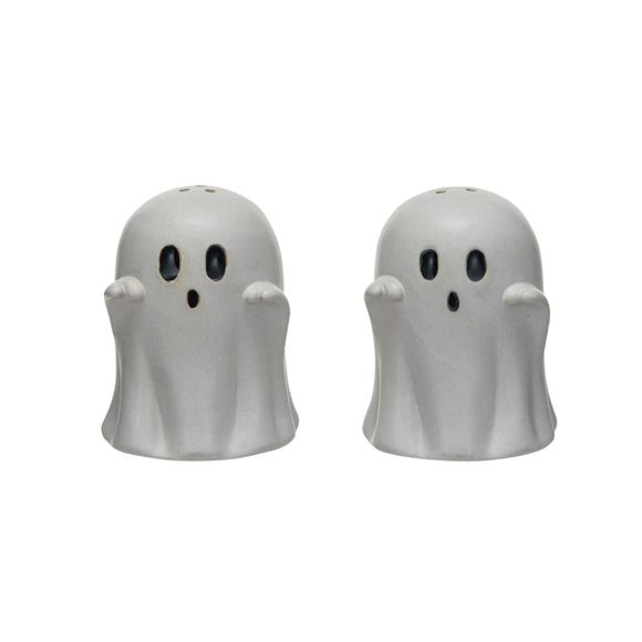 Stoneware Ghost Salt & Pepper Set