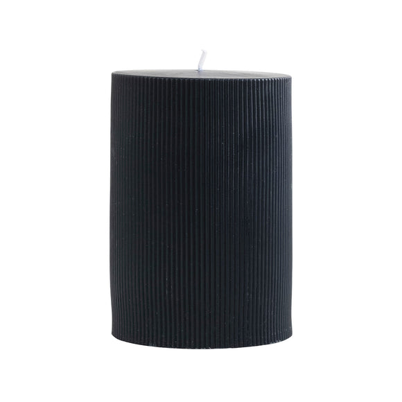 Noir Unscented Pleated Pillar Candle