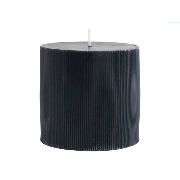 Noir Unscented Pleated Pillar Candle