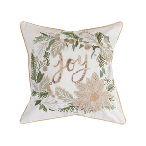 Sequin & Embroidered "Joy" Pillow
