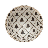 Black & White Stoneware Bowl w/ Tree Pattern