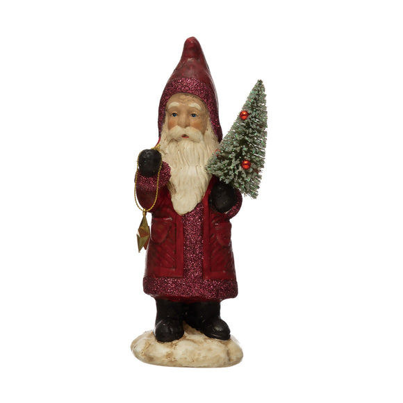 Paper Mache Santa w/ Tree