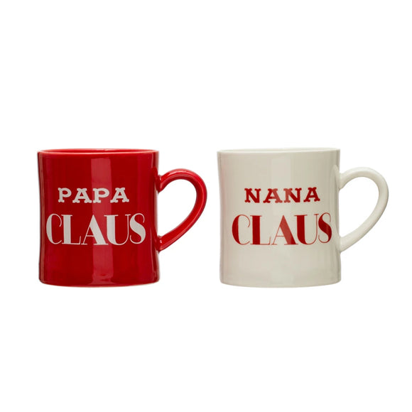 Stoneware Nana/Papa Claus Mug