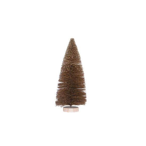 Medium Brown Glitter Bottle Brush Tree