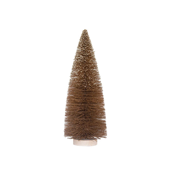 Large Brown Glitter Bottle Brush Tree