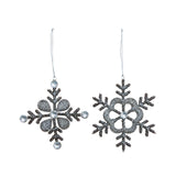 Glass Bead & Metal Wire Snowflake Ornament