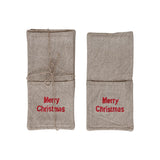 Embroidered Merry Christmas Cutlery Sleeve Set