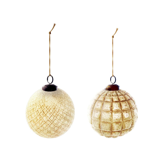 Embossed Frosted Glass Ball Ornament