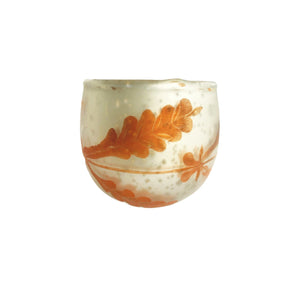 Small Orange & White Mercury Glass Votive