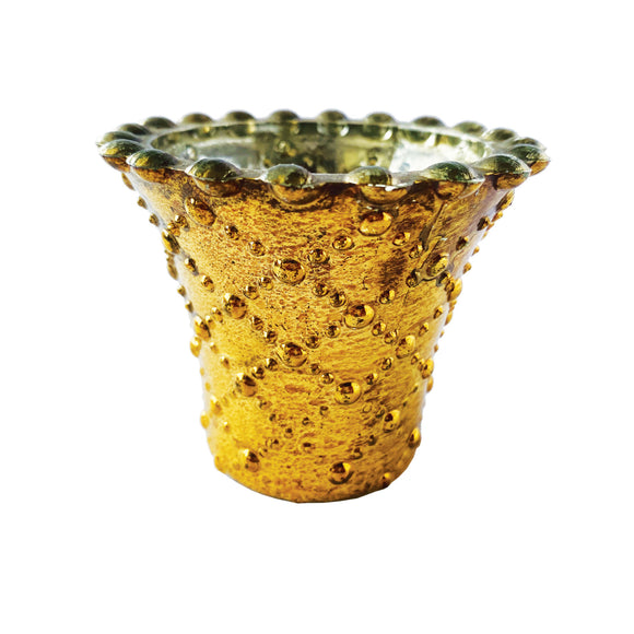 Gold Embossed Mercury Glass Votive