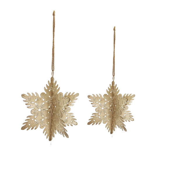 Pewter 3D Snowflake Ornament w/ Cut-outs