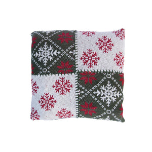 Knit Pillow w/ Snowflake Pattern
