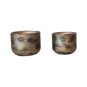Oxidized Gold Metal Planter