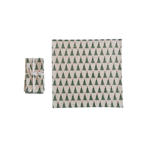 Stonewashed Napkin Set w/ Tree Print