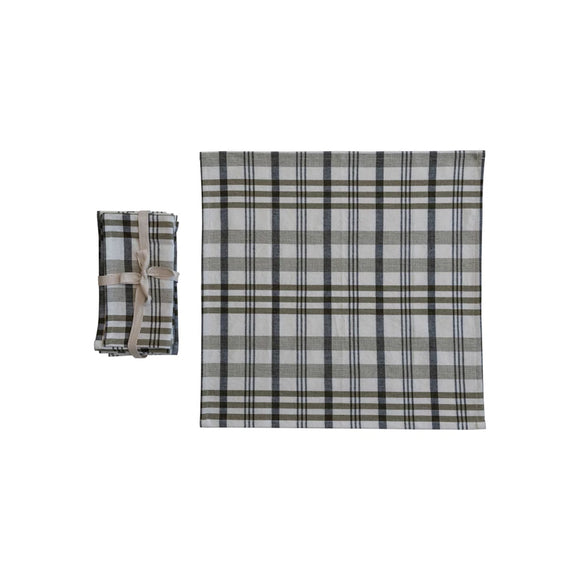 Green Plaid Stonewashed Napkin Set