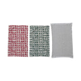 Stonewashed Red & Green Printed Waffle Weave Tea Towel Set