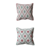 Square Holiday Emboidered Pillow