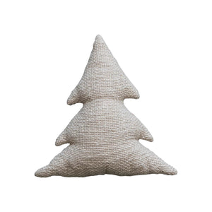 Slub Tree-Shaped Pillow w/ Metallic Thread