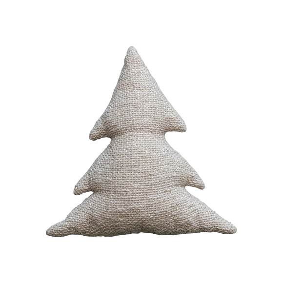 Slub Tree-Shaped Pillow w/ Metallic Thread