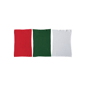 Red, Green, & White Cloth Towel Set
