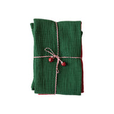 Red, Green, & White Cloth Towel Set