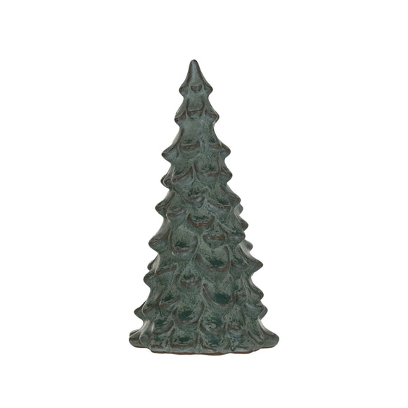 Green Reactive-Glazed Stoneware Tree