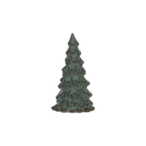 Reactive-Glazed Green Stoneware Tree