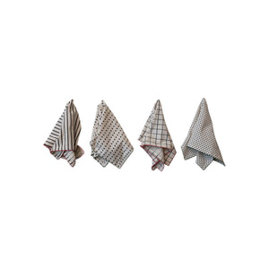 Multi-Pattern Napkin Set w/ Stitched Edges