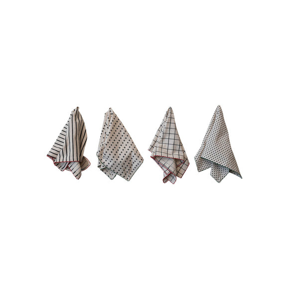 Multi-Pattern Napkin Set w/ Stitched Edges