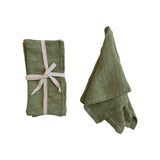 Stonewashed Green Linen Napkin Set