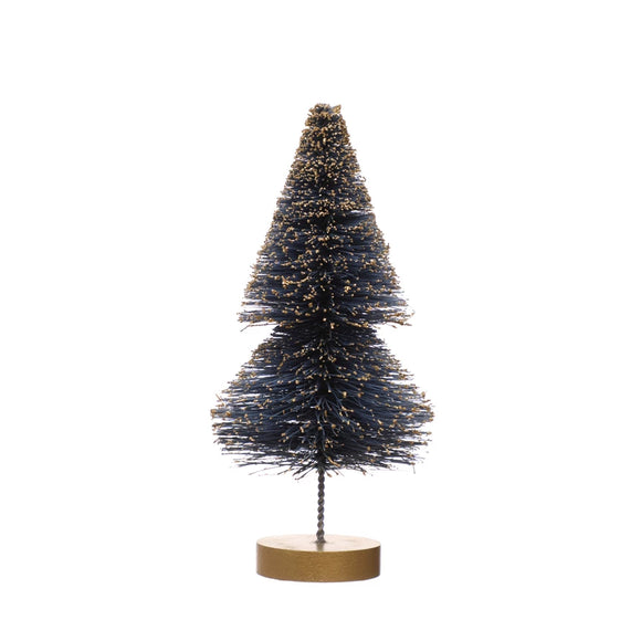 Glittered Sisal Bottle Brush Tree w/ Wood Base