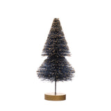 Glittered Sisal Bottle Brush Tree w/ Wood Base
