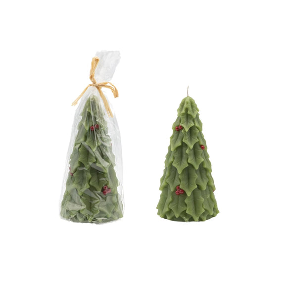 Unscented Christmas Tree-Shaped Candle