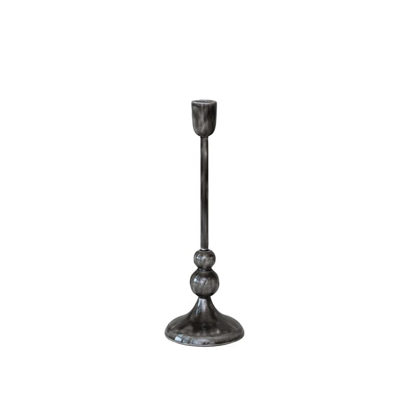 Small Enameled Gunmetal Taper Holder