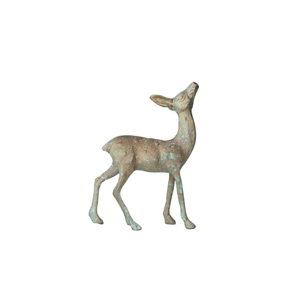 Patina Brass Deer Figurine