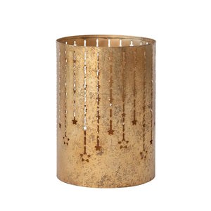 Gold Metal Votive w/ Cut-Outs