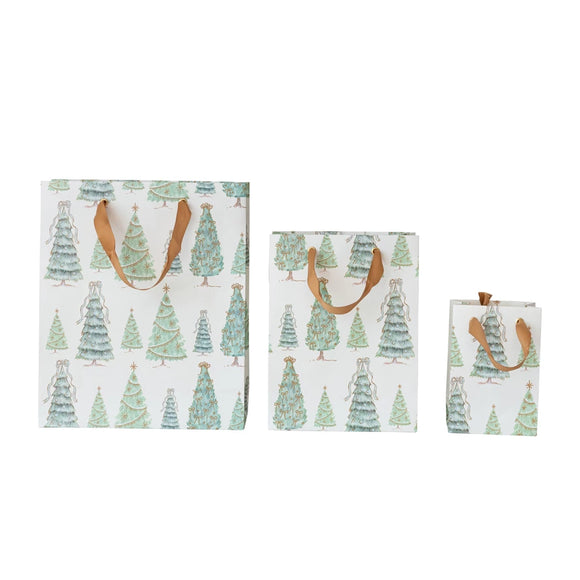 Handmade Printed Christmas Tree Gift Bag
