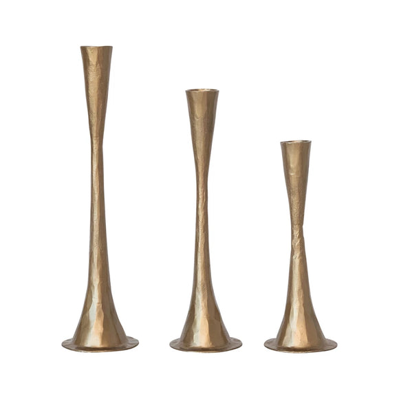 Gold Modern Forged Cast Taper Holder