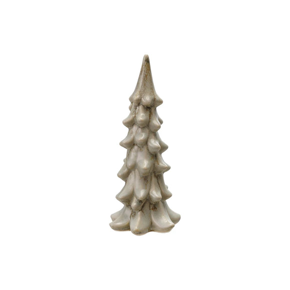Medium Pale Green Stoneware Reactive-Glazed Tree