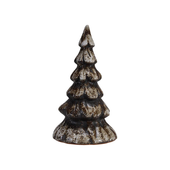 Large Reactive-Glazed Brown Stoneware Tree
