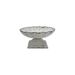 Distressed Cast Scalloped Footed Dish
