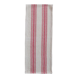 Red Striped Flour Sack Table Runner
